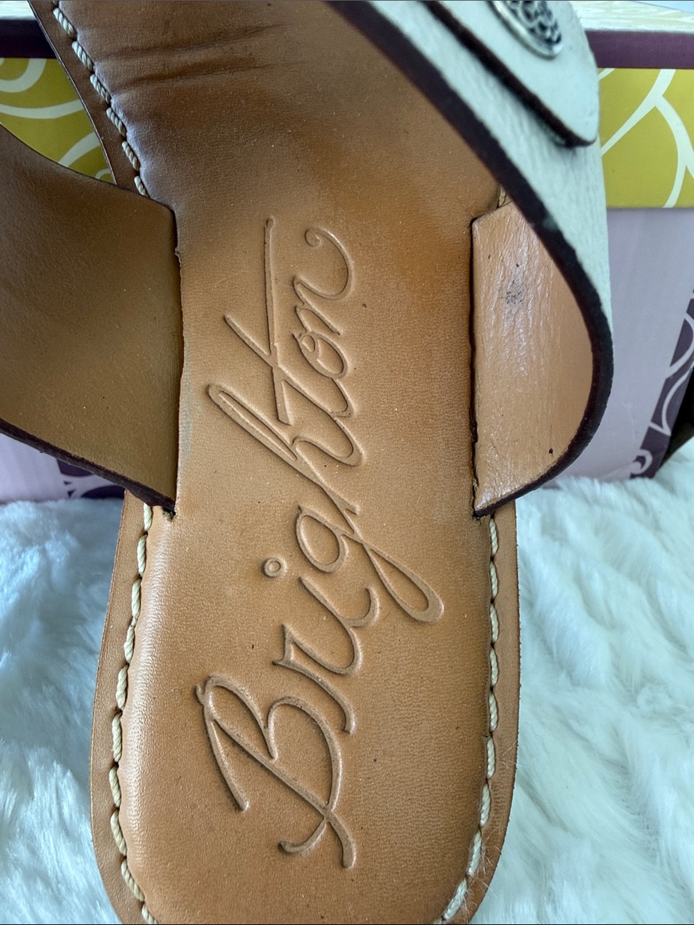 Brighton Alexa White (Tan/Cream) Sandals - Picture 4 of 9